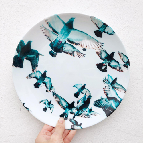 Rise - ceramic dinner plate by Uma Prabhakar Gokhale