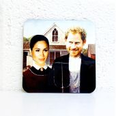 Merican Gothic - personalised beer coaster by Wallace Elizabeth