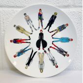 Bowie Fashion - ceramic dinner plate by Notsniw Art