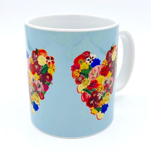 Heart Floral - unique mug by Frida Floral Studio