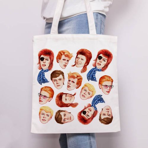 Fabulous Bowie - printed canvas tote bag by Helen Green