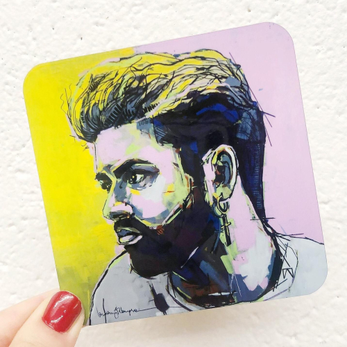 George - personalised beer coaster by Laura Selevos