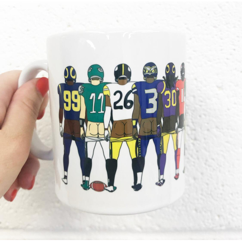 Football Butts - unique mug by Notsniw Art