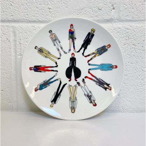 Bowie Fashion - ceramic dinner plate by Notsniw Art