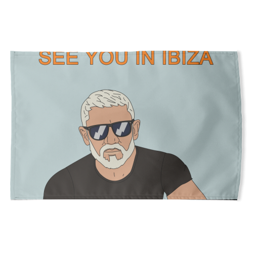 IBIZA (Wayne) - funny tea towel by Kitty & Rex Designs