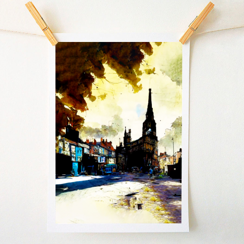 Village Church - A1 - A4 art print by Morgan Spear