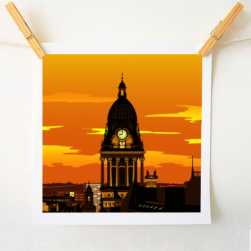 Leeds Dusk - A1 - A4 art print by Richard O'Neill